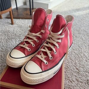 Classic Red Canvas High-Top Sneakers